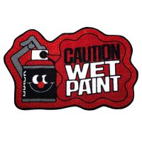 Montana Doormat Caution Wet Paint Red