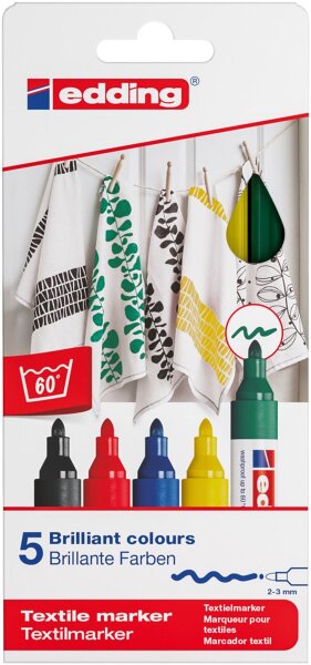 edding 4500/5S Textilmarker - 5er Set