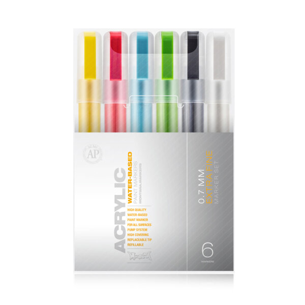 Montana ACRYLIC Marker Set 0.7mm 6er Extra Fine