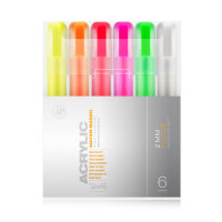 Montana ACRYLIC Marker Set Fluor 2mm 6er